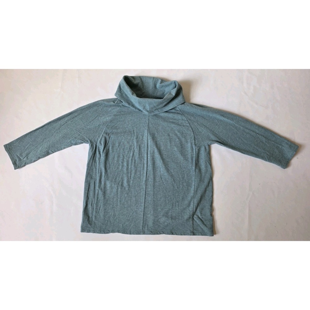 Pure Jill Women's Teal T-Shirt with Cowl Neck and Three-Quarter Sleeves —Size:XS